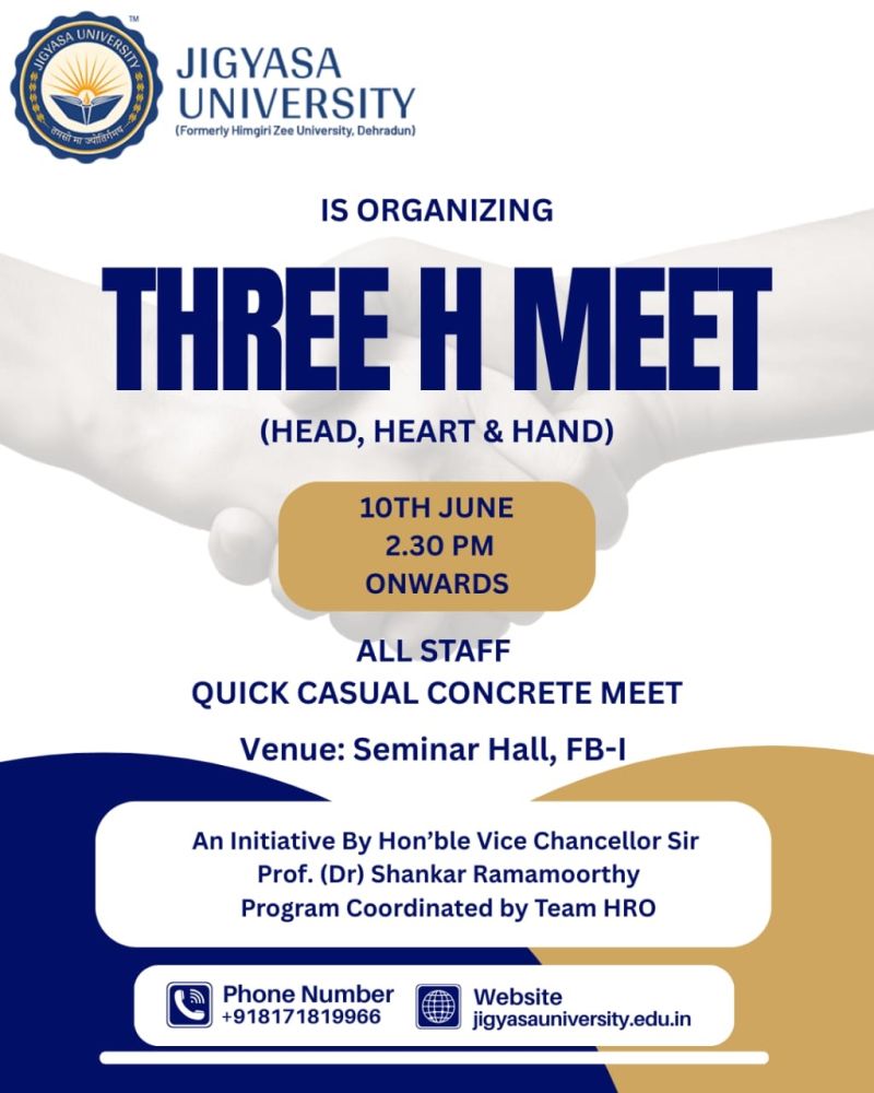 Jigyasa University successfully conducted the Three H Meet